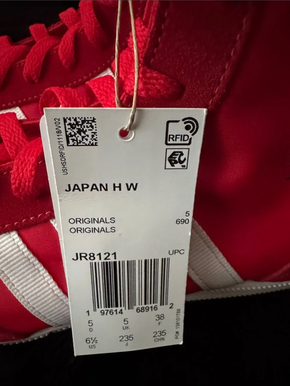 adidas Originals Women’s Japan Red High-Top Boxing Shoes JR8121 size 6.5 NWT